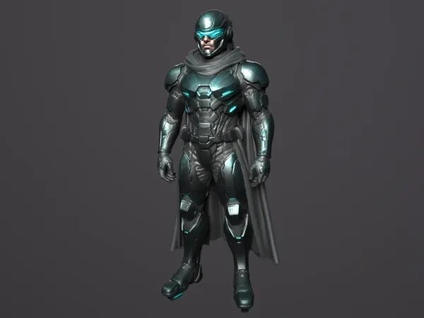 Student work — Armoured hero — textured