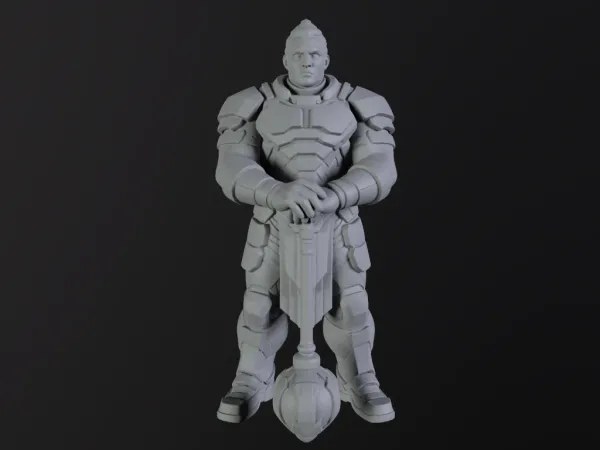 Student work — Heavy knight — high-poly sculpt