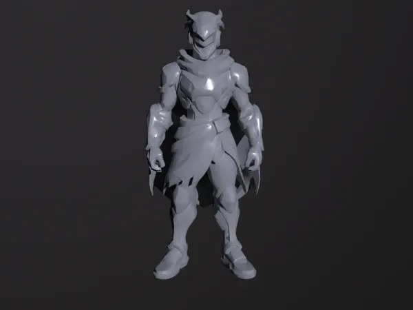 Student work — Demon knight — high-poly sculpt